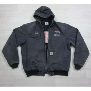 Vintage Carhartt J03 Faded Black Duck Jacket Mens (XL) Modern Piping Workwear